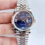 China EW Factory Rolex Datejust 36mm Jubilee Watch SS Blue Roman Dial